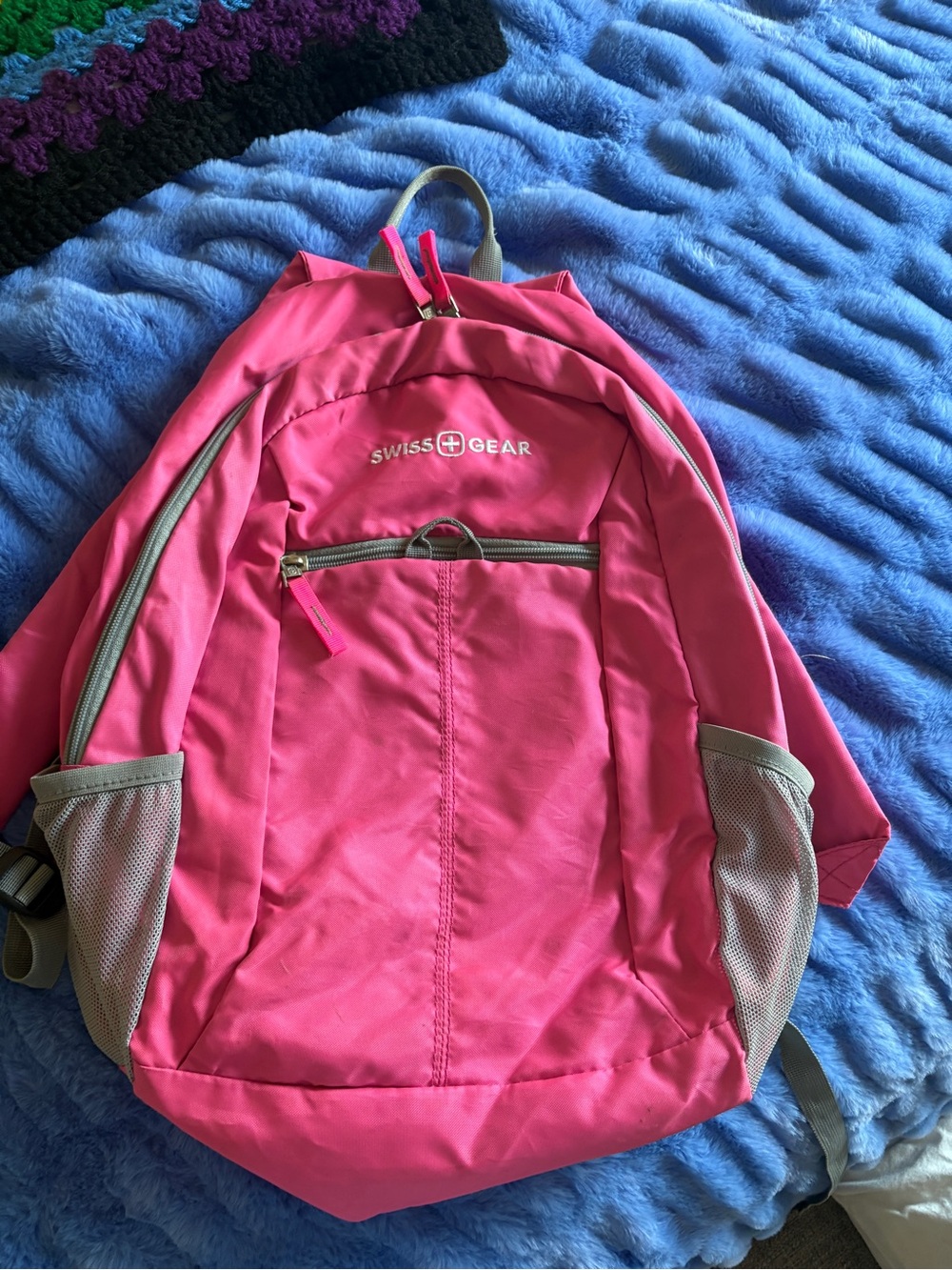 SwissGear Pink Backpack with Gray Accents